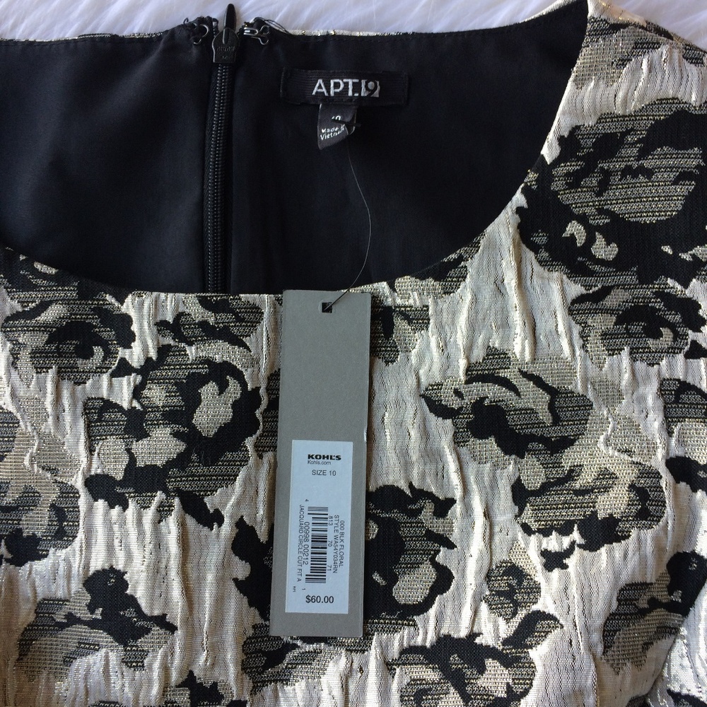 ❤️NWT Apt 9 Dress Floral Metallic Sleeveless Sz10 - Picture 6 of 8